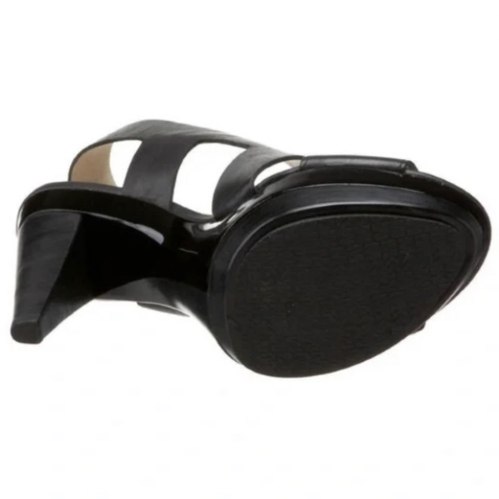 SOLD! Michael Kors Vintage Carla Black Strapped Platform Stacked High Heels 6.5 - Picture 7 of 7